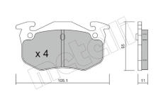 Sada brzdových destiček, kotoučová brzda METELLI 22-0038-2