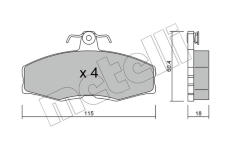 Sada brzdových destiček, kotoučová brzda METELLI 22-0039-0