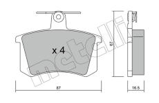 Sada brzdových destiček, kotoučová brzda METELLI 22-0048-0