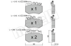 Sada brzdových destiček, kotoučová brzda METELLI 22-0049-2