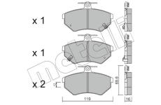 Sada brzdových destiček, kotoučová brzda METELLI 22-0050-5