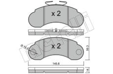 Sada brzdových destiček, kotoučová brzda METELLI 22-0055-0