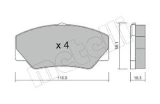 Sada brzdových destiček, kotoučová brzda METELLI 22-0056-0
