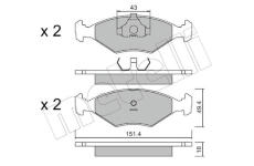 Sada brzdových destiček, kotoučová brzda METELLI 22-0057-3