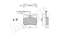 Sada brzdových destiček, kotoučová brzda METELLI 22-0060-0