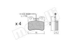 Sada brzdových destiček, kotoučová brzda METELLI 22-0060-1