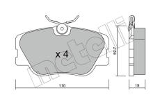 Sada brzdových destiček, kotoučová brzda METELLI 22-0061-0