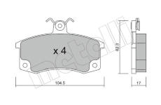 Sada brzdových destiček, kotoučová brzda METELLI 22-0062-0