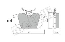 Sada brzdových destiček, kotoučová brzda METELLI 22-0064-0