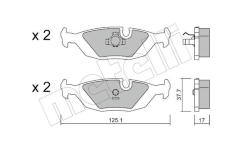 Sada brzdových destiček, kotoučová brzda METELLI 22-0070-1