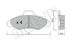 Sada brzdových platničiek kotúčovej brzdy METELLI 22-0071-0
