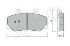 Sada brzdových destiček, kotoučová brzda METELLI 22-0075-0