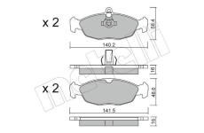 Sada brzdových destiček, kotoučová brzda METELLI 22-0077-1