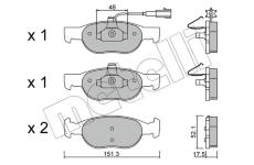 Sada brzdových destiček, kotoučová brzda METELLI 22-0079-0