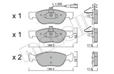 Sada brzdových destiček, kotoučová brzda METELLI 22-0082-0