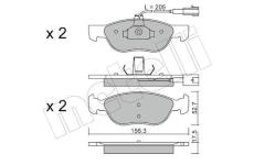 Sada brzdových destiček, kotoučová brzda METELLI 22-0082-1
