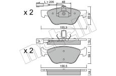 Sada brzdových destiček, kotoučová brzda METELLI 22-0083-0