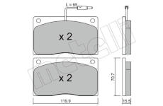 Sada brzdových destiček, kotoučová brzda METELLI 22-0089-1