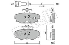 Sada brzdových destiček, kotoučová brzda METELLI 22-0095-0K