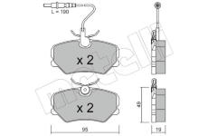 Sada brzdových destiček, kotoučová brzda METELLI 22-0099-0