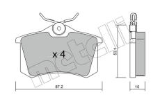 Sada brzdových destiček, kotoučová brzda METELLI 22-0100-0