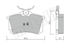 Sada brzdových destiček, kotoučová brzda METELLI 22-0100-5