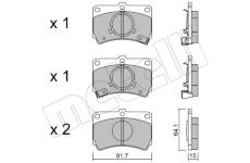 Sada brzdových destiček, kotoučová brzda METELLI 22-0103-0