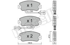 Sada brzdových destiček, kotoučová brzda METELLI 22-0104-1