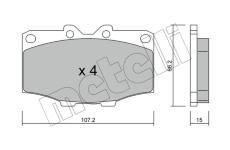 Sada brzdových destiček, kotoučová brzda METELLI 22-0109-0