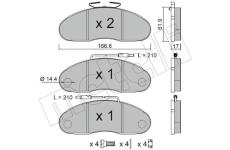 Sada brzdových destiček, kotoučová brzda METELLI 22-0111-0
