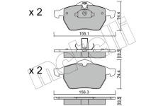 Sada brzdových destiček, kotoučová brzda METELLI 22-0118-0