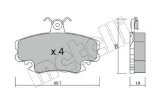 Sada brzdových destiček, kotoučová brzda METELLI 22-0120-0