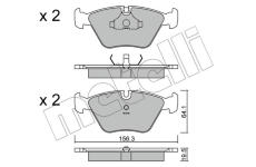 Sada brzdových destiček, kotoučová brzda METELLI 22-0122-0