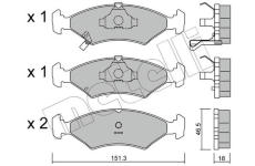 Sada brzdových destiček, kotoučová brzda METELLI 22-0127-0