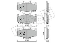 Sada brzdových destiček, kotoučová brzda METELLI 22-0129-0