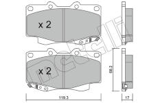 Sada brzdových destiček, kotoučová brzda METELLI 22-0129-1