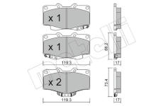 Sada brzdových destiček, kotoučová brzda METELLI 22-0129-2