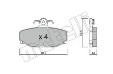 Sada brzdových destiček, kotoučová brzda METELLI 22-0131-0