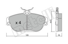Sada brzdových destiček, kotoučová brzda METELLI 22-0132-0