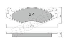 Sada brzdových destiček, kotoučová brzda METELLI 22-0133-0