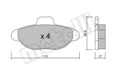 Sada brzdových destiček, kotoučová brzda METELLI 22-0137-0