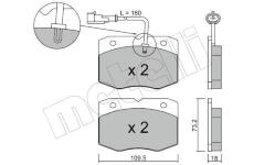 Sada brzdových destiček, kotoučová brzda METELLI 22-0139-1