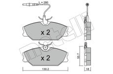 Sada brzdových destiček, kotoučová brzda METELLI 22-0142-0