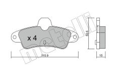 Sada brzdových platničiek kotúčovej brzdy METELLI 22-0143-0