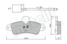 Sada brzdových platničiek kotúčovej brzdy METELLI 22-0143-0K