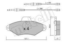 Sada brzdových destiček, kotoučová brzda METELLI 22-0144-0