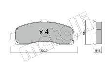 Sada brzdových destiček, kotoučová brzda METELLI 22-0145-0