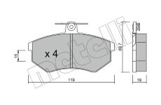 Sada brzdových destiček, kotoučová brzda METELLI 22-0148-0