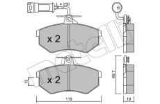 Sada brzdových destiček, kotoučová brzda METELLI 22-0148-1