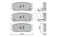 Sada brzdových destiček, kotoučová brzda METELLI 22-0151-0